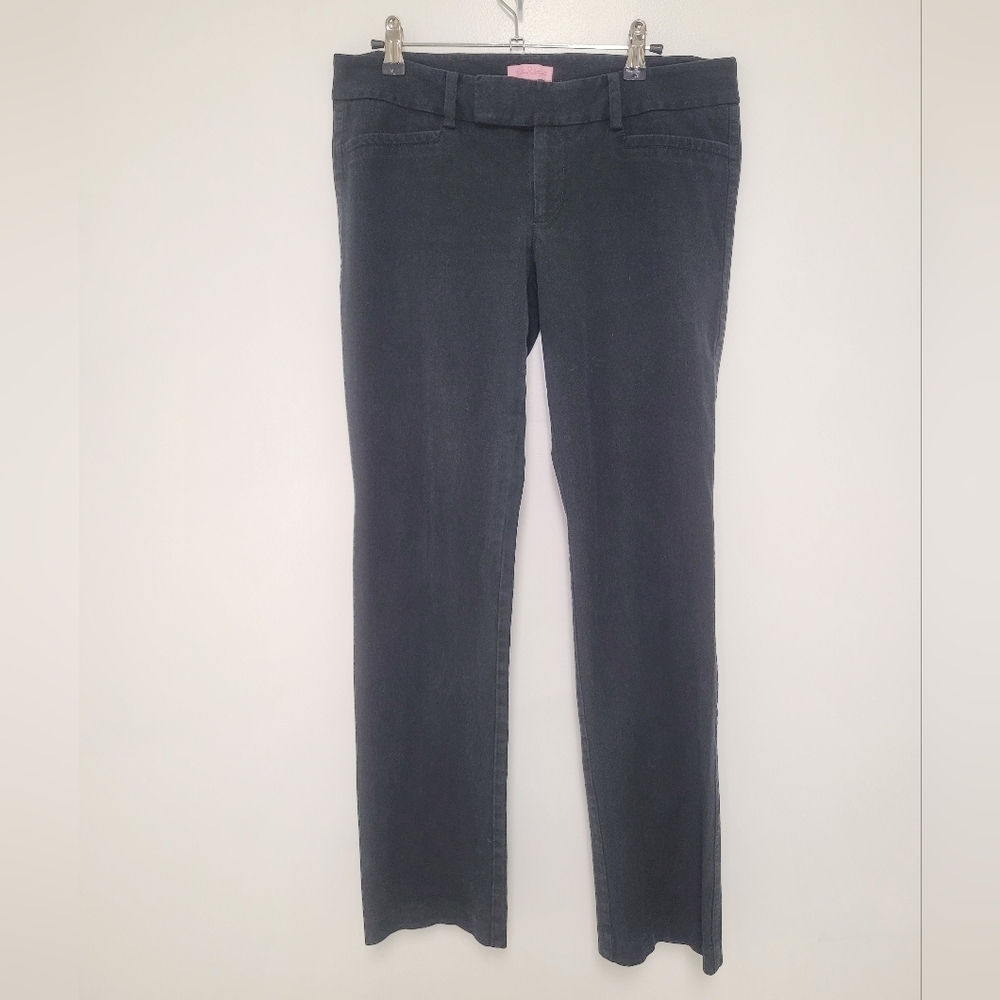 Lilly Pulitzer Black Leigh Straight Leg Stretch Dress Pants Trousers sz 10 59464